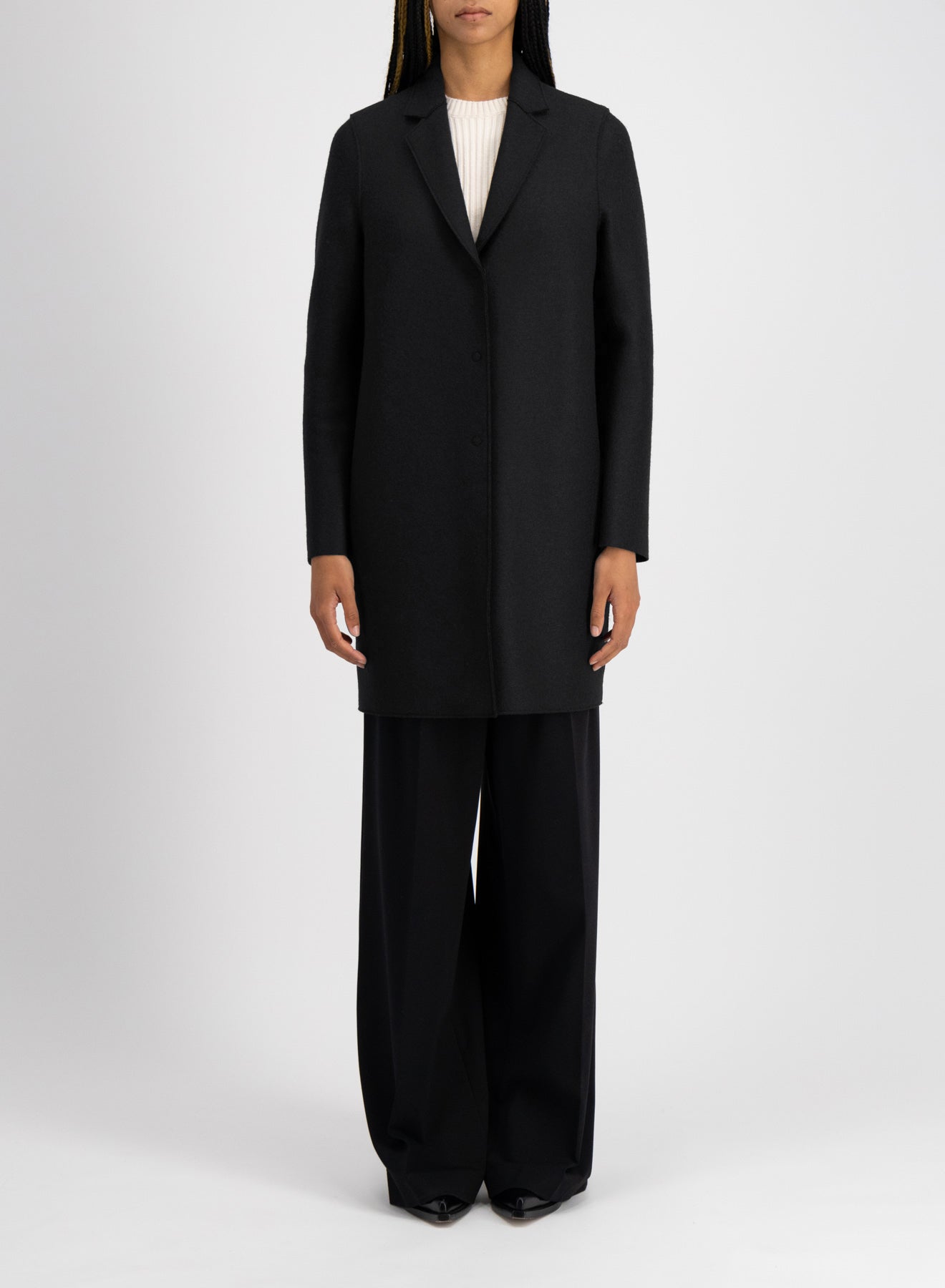 Cocoon coat pressed wool - Harris Wharf London .com