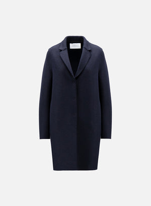 Cocoon coat in pressed wool