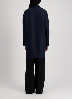Cocoon coat in pressed wool