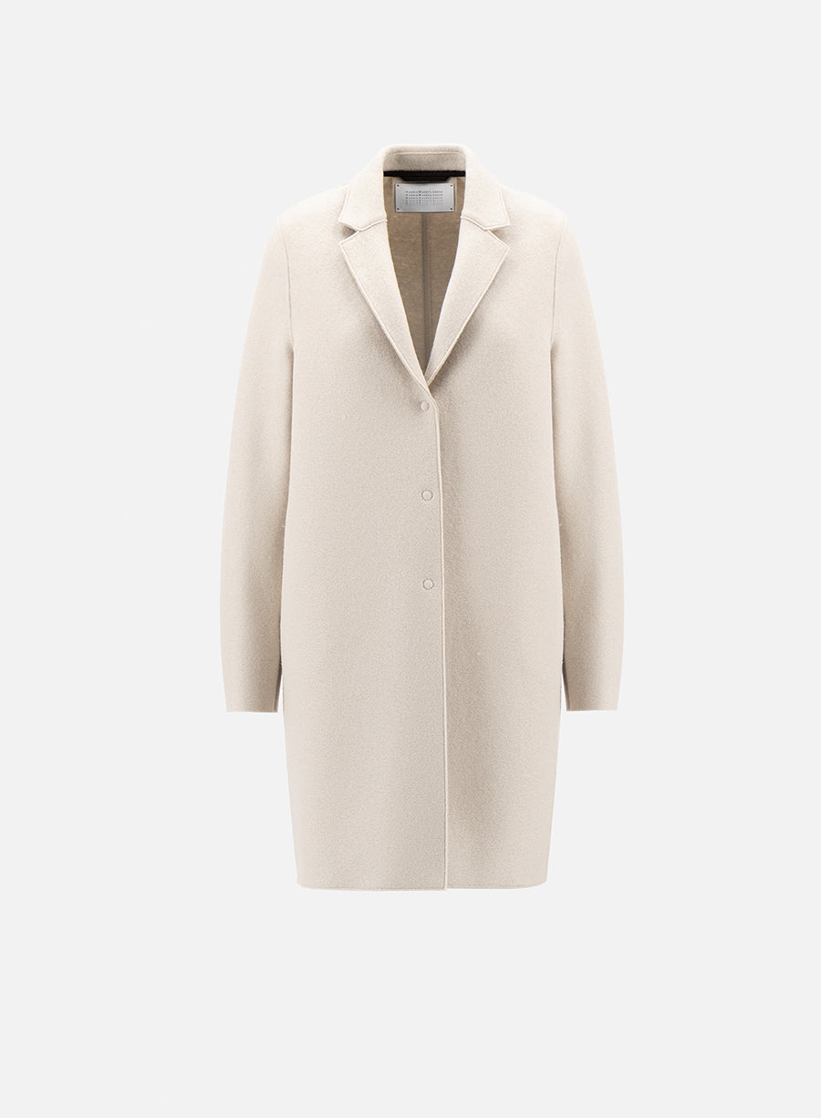 Cocoon coat pressed wool