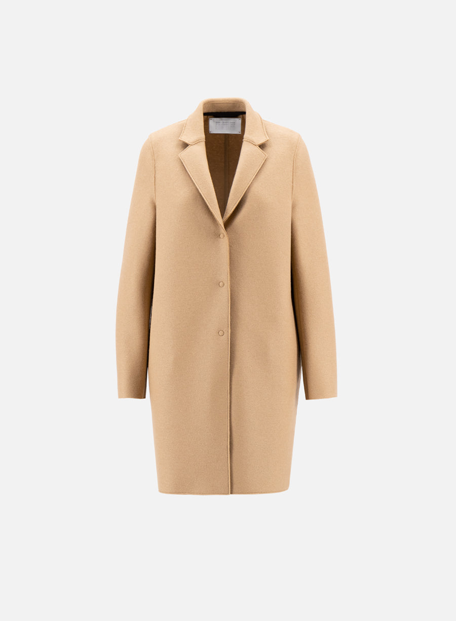 Cocoon coat pressed wool
