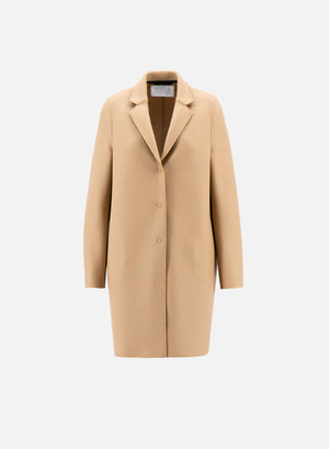 Cocoon coat pressed wool