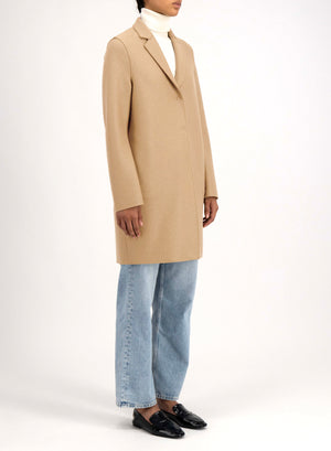 Cocoon coat pressed wool