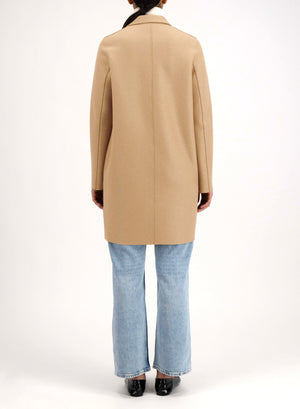 Cocoon coat pressed wool
