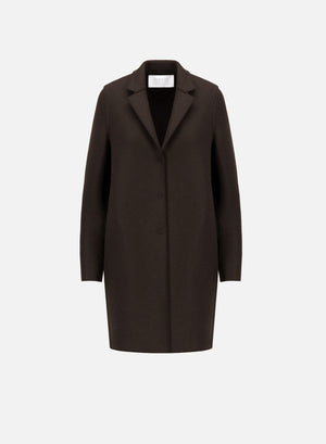 Cocoon coat in pressed wool