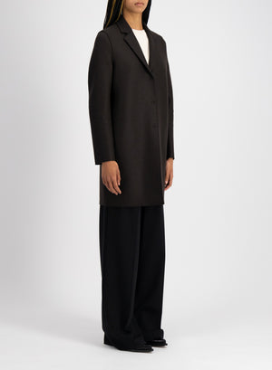 Cocoon coat in pressed wool