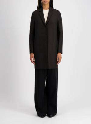 Cocoon coat in pressed wool