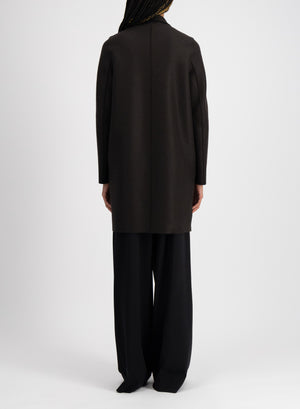 Cocoon coat in pressed wool