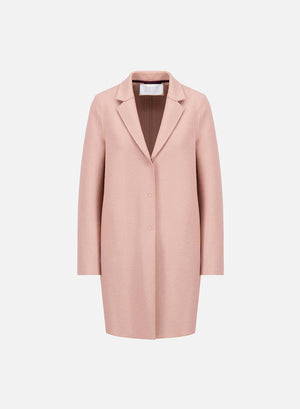 Cocoon coat in pressed wool