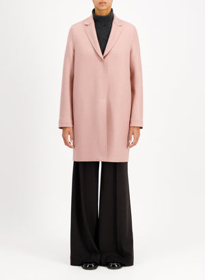 Cocoon coat in pressed wool
