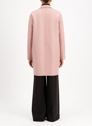 Cocoon coat in pressed wool