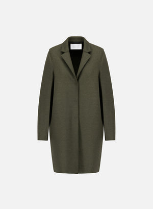 Cocoon coat in pressed wool