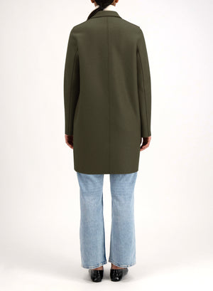 Cocoon coat in pressed wool