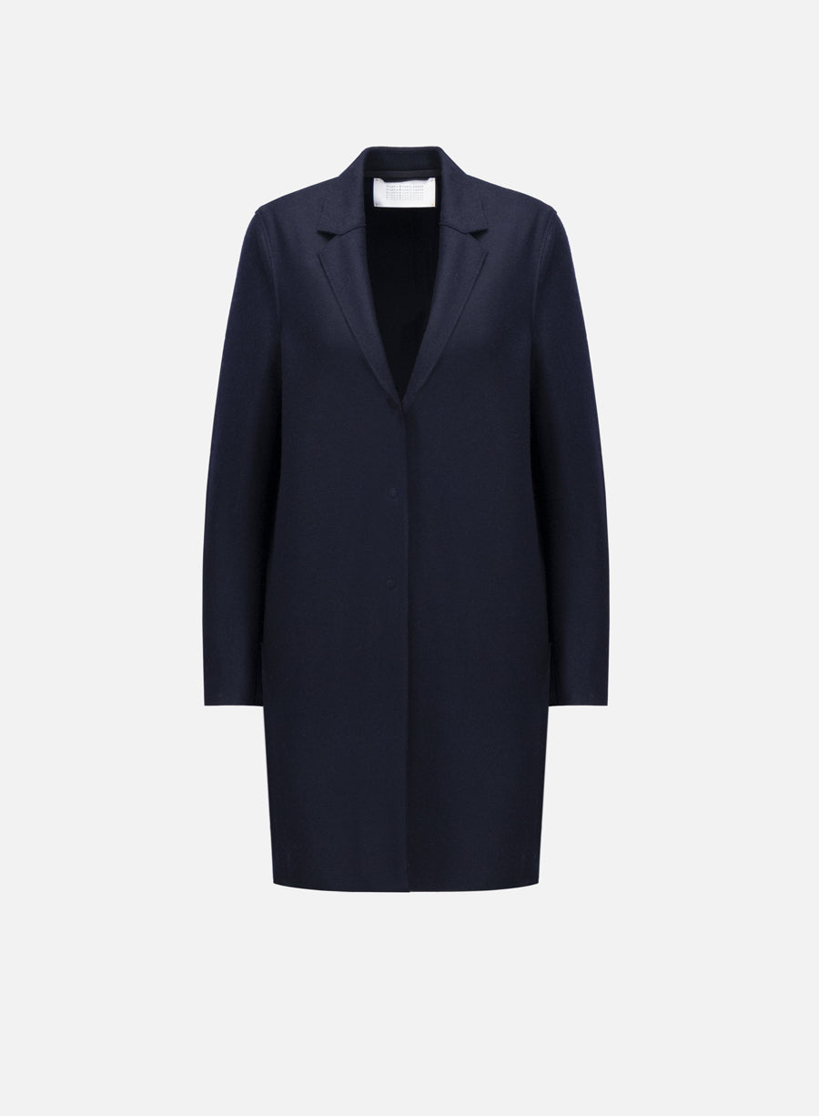 Cocoon coat in light pressed wool