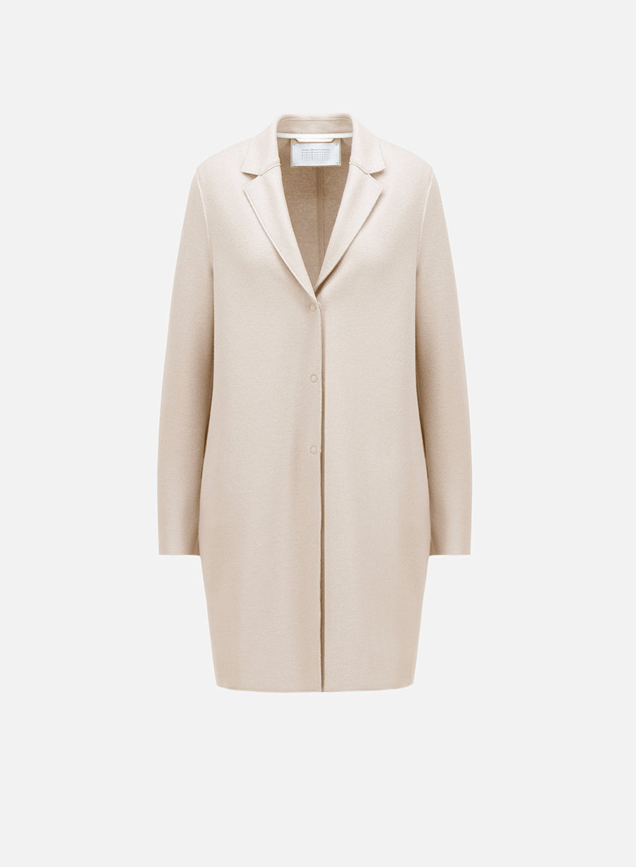 Cocoon coat in light pressed wool