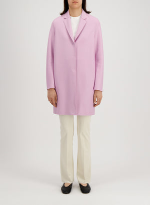 Cocoon coat in light pressed wool