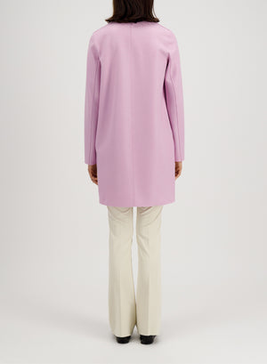 Cocoon coat in light pressed wool