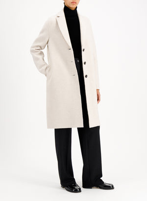 Overcoat in boiled wool