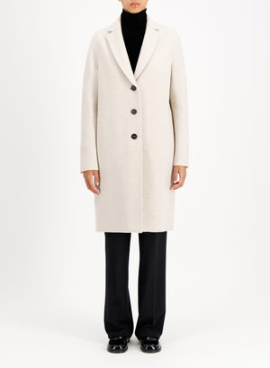 Overcoat in boiled wool