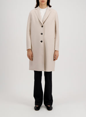 Overcoat in light pressed wool