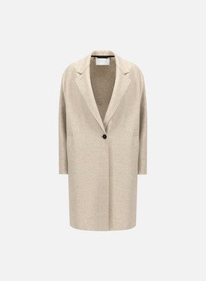 Oversized coat flannel in cashmere crafted with Loro Piana fabric
