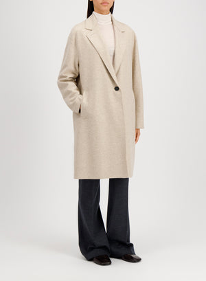 Oversized coat flannel in cashmere crafted with Loro Piana fabric