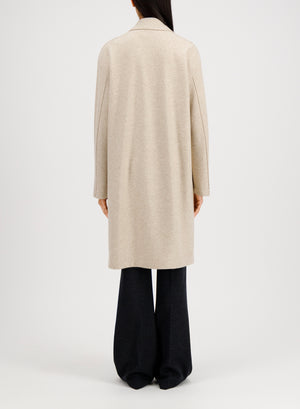 Oversized coat flannel in cashmere crafted with Loro Piana fabric