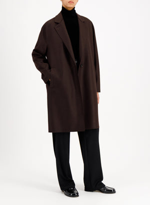 Oversized coat flannel in cashmere crafted with Loro Piana fabric