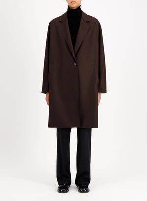 Oversized coat flannel in cashmere crafted with Loro Piana fabric