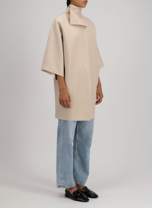 Kimono mantle in pressed wool