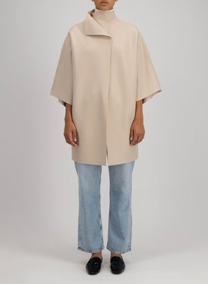 Kimono mantle in pressed wool