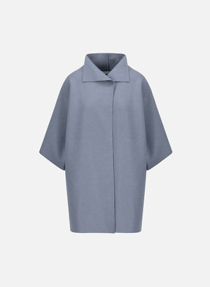 Kimono mantle in pressed wool