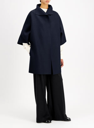 Kimono mantle in pressed wool