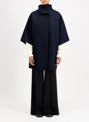 Kimono mantle in pressed wool