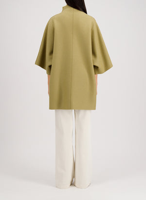 Kimono mantle in pressed wool
