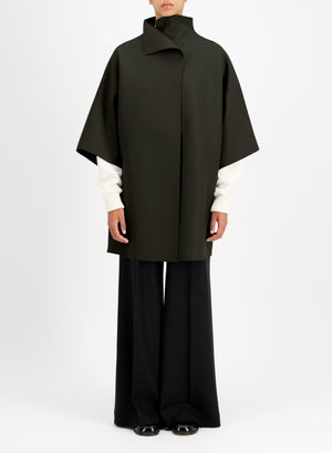 Kimono mantle in pressed wool