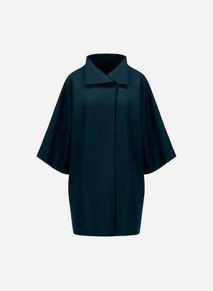 Kimono mantle in pressed wool
