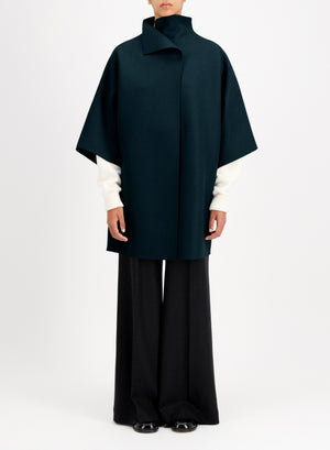 Kimono mantle in pressed wool