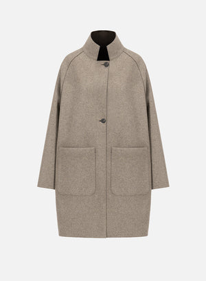 reversible raglan cape double crafted with Loro Piana fabric