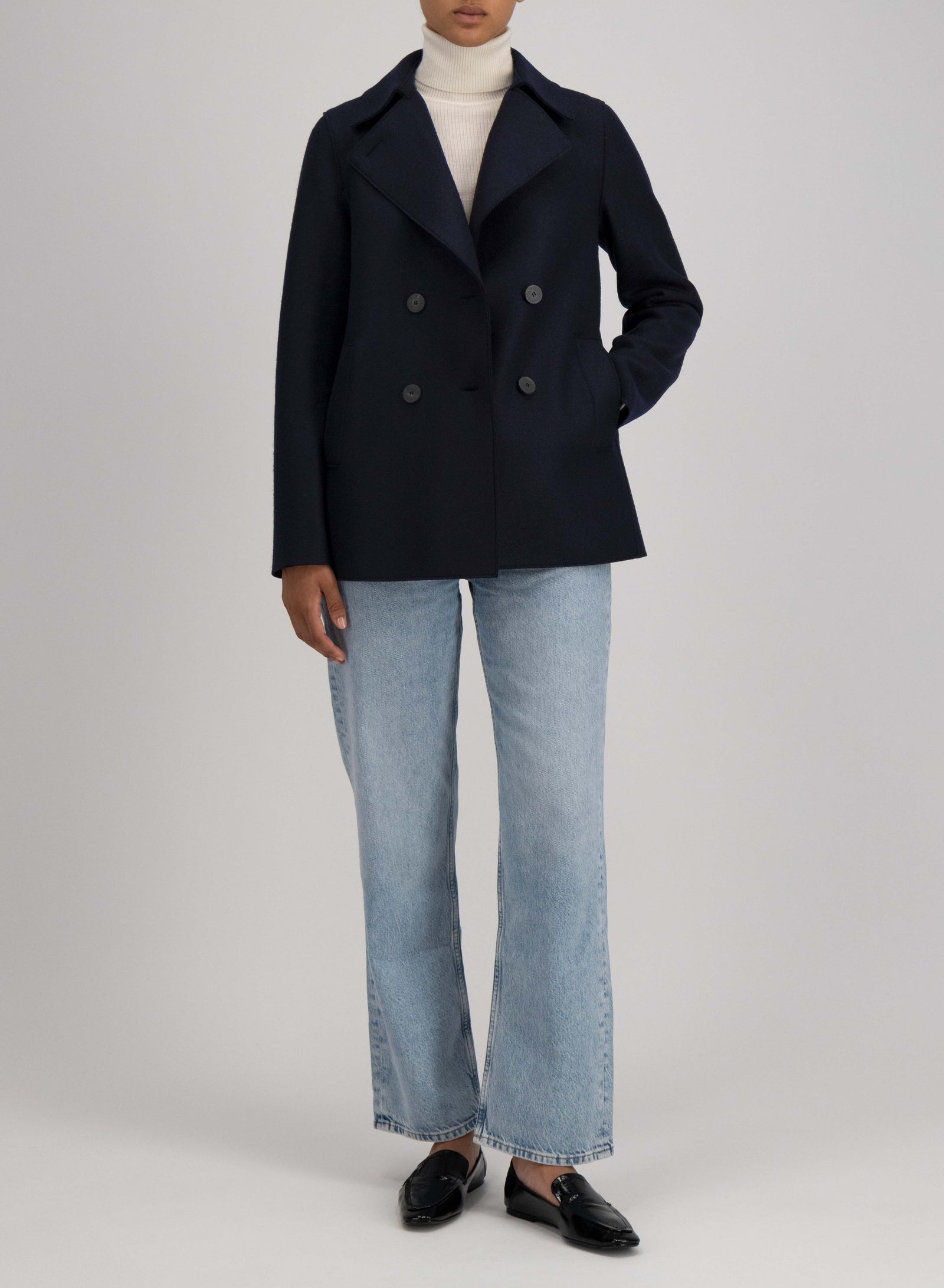 Peacoat pressed wool