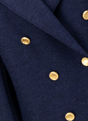 Slouchy peacoat in pressed wool