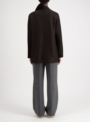 Slouchy peacoat in pressed wool