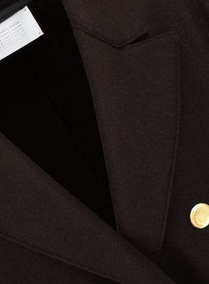 Slouchy peacoat in pressed wool