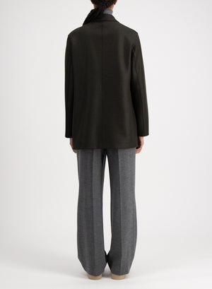 Slouchy peacoat in pressed wool