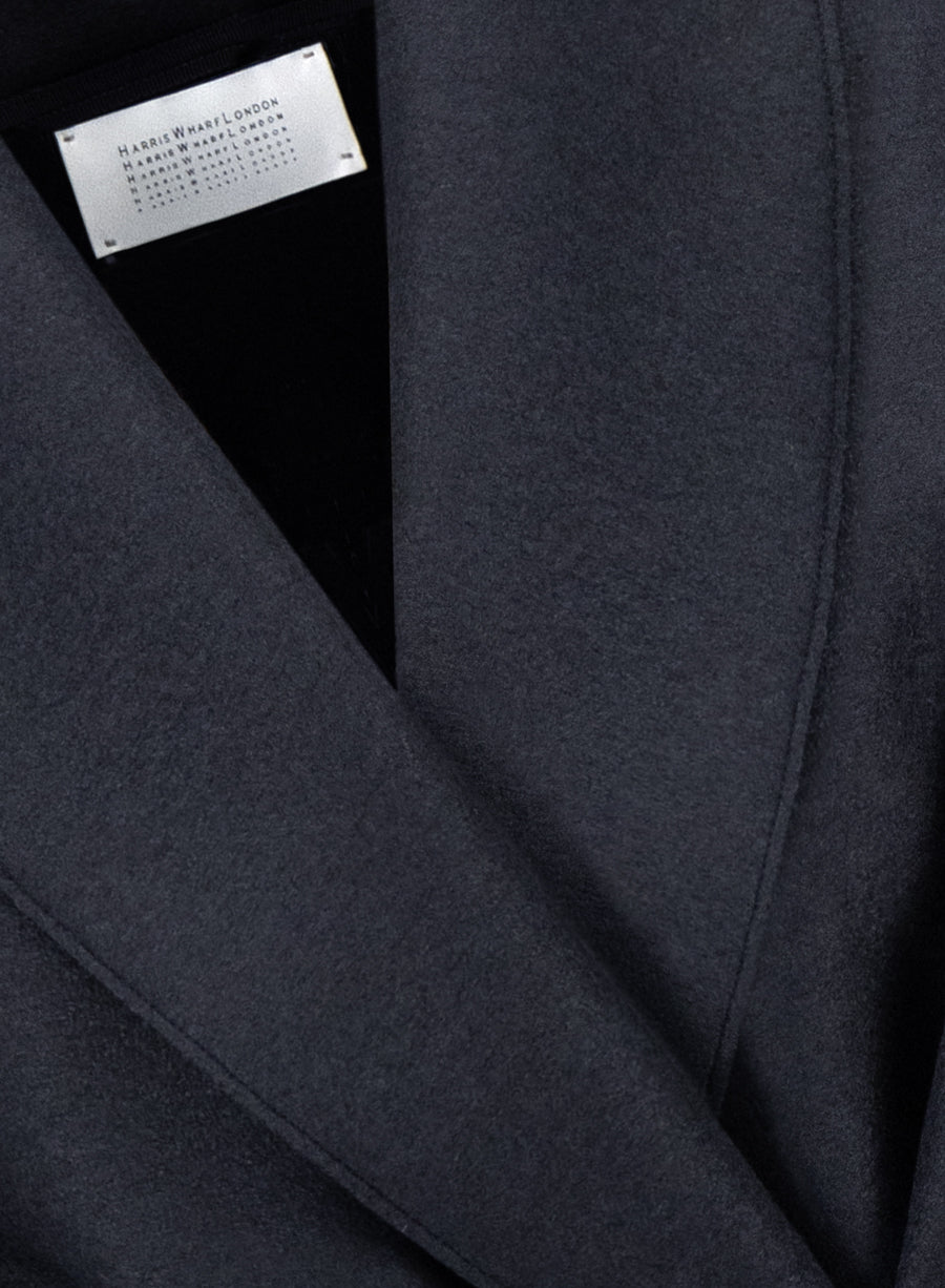 Shawl belted jacket pressed wool