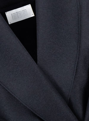 Shawl belted jacket pressed wool