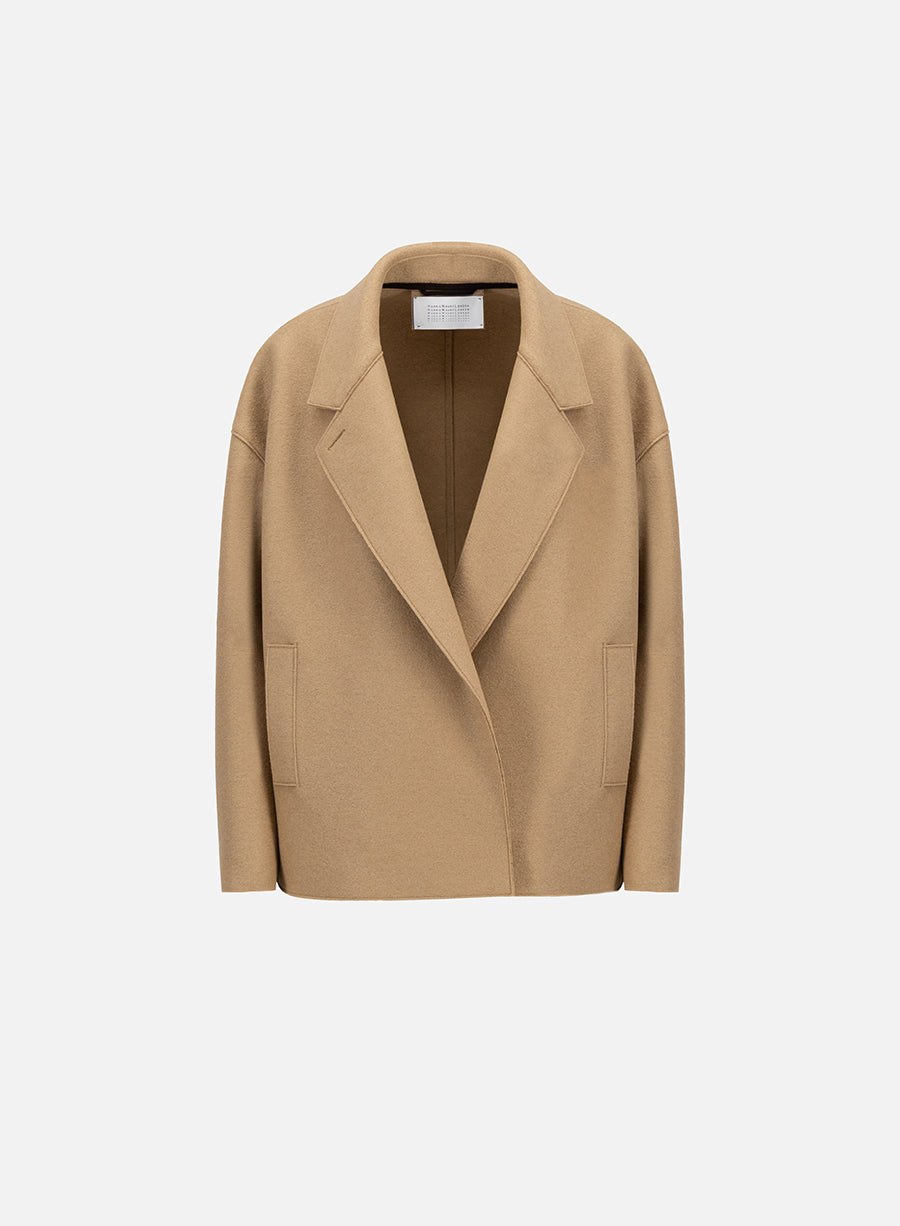 Oversized boxy jacket pressed wool