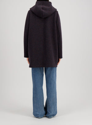 Hooded jacket in boiled wool
