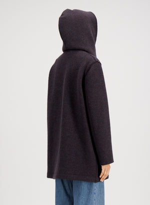 Hooded jacket in boiled wool
