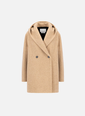 Hooded jacket bouclé
